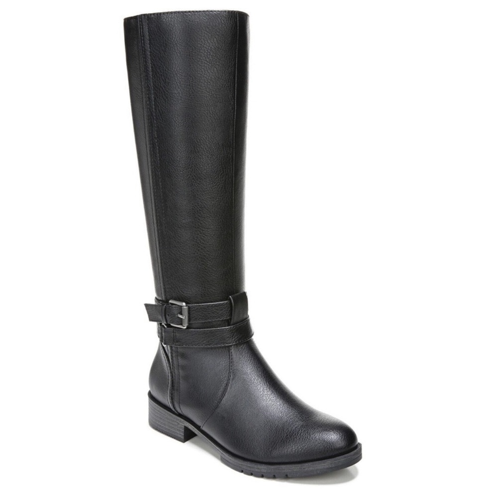 NEW Naturalizer Women’s Garrison Black Riding boots Mid Calf Boot 7.5 Wide